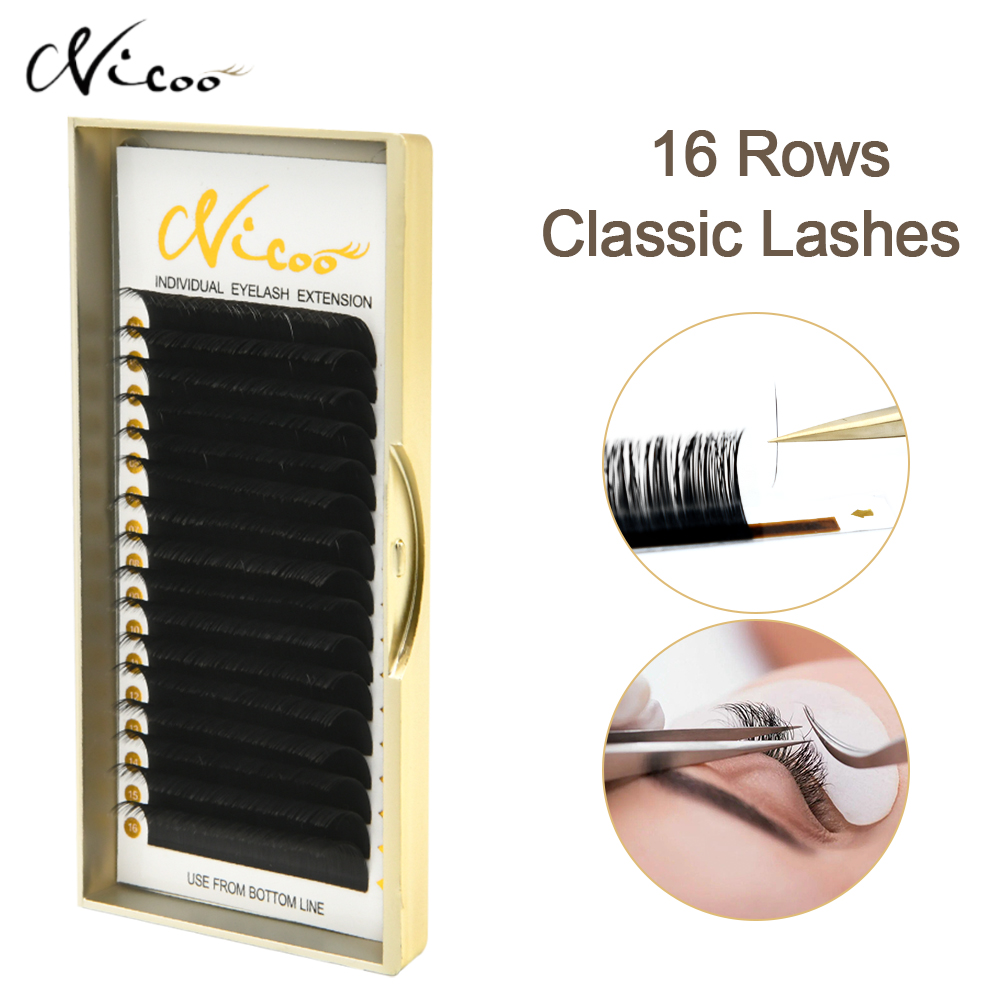 Eyelash Extension For Asian Eyes - NICOO 16-rzędowe indywidualne klasyczne rzęsy przedłużanie