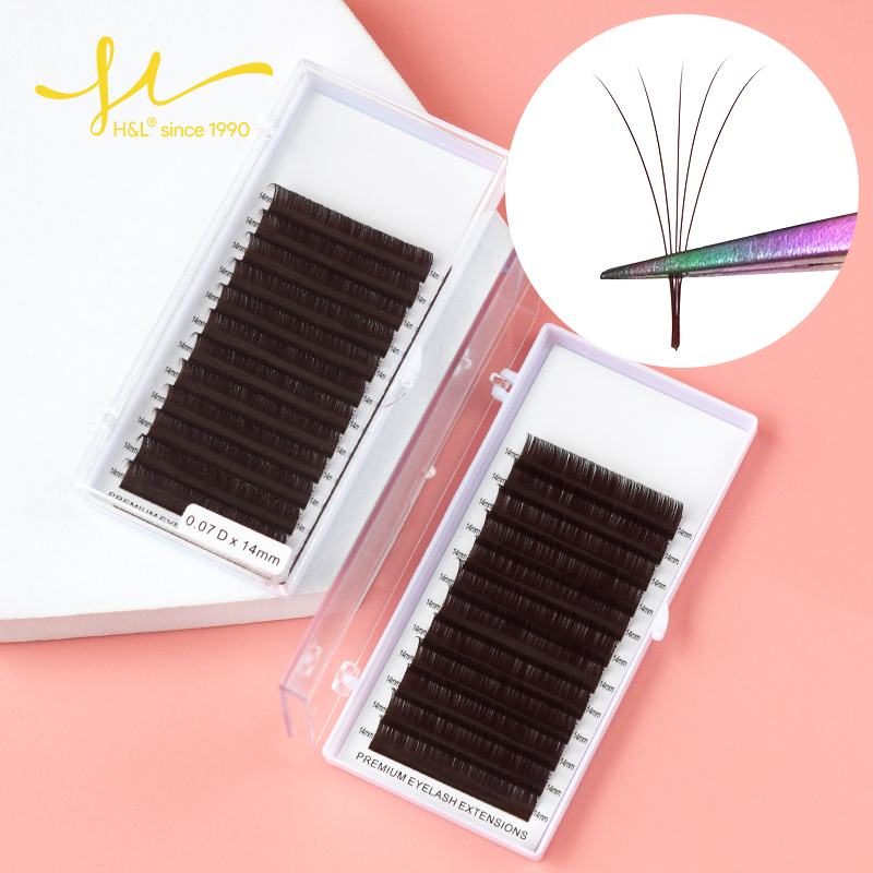 Eyelash Extension For Asian Eyes - 12 rzędów czarny brązowy kolor przedłużanie