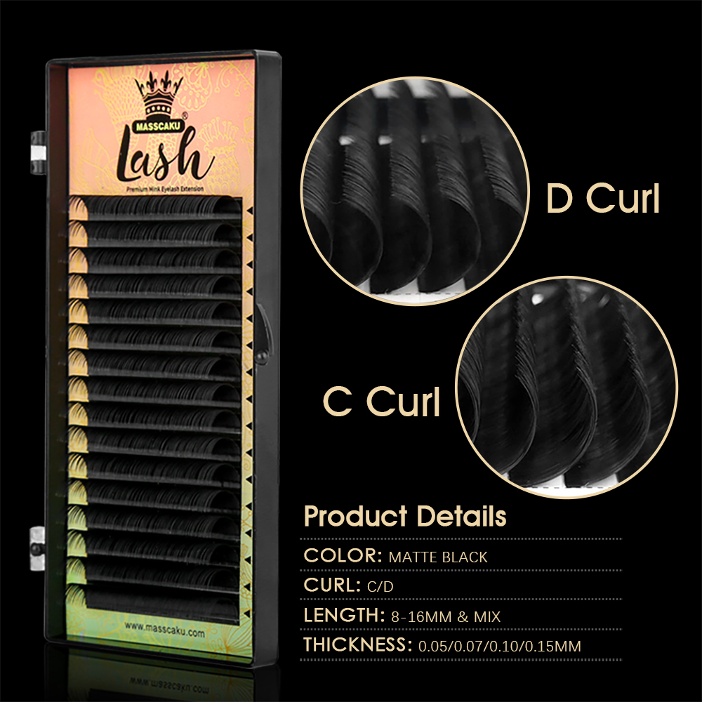 16 linii MASSCAKU C D Curl wod – Eyelash Extension Russian recenzja i cena