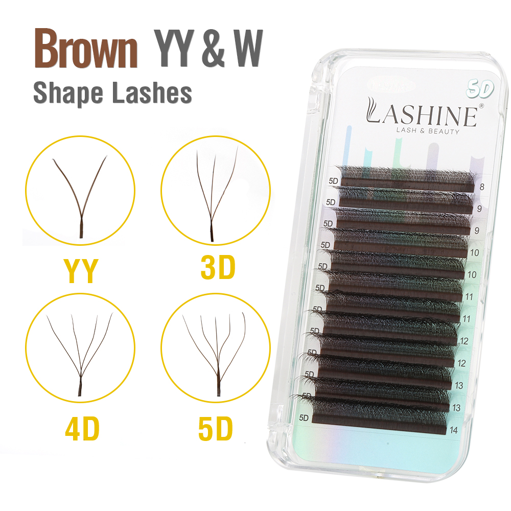 LASHINE Brązowe Rzęsy w Kształ – Eyelash Extension Human Hair recenzja i cena